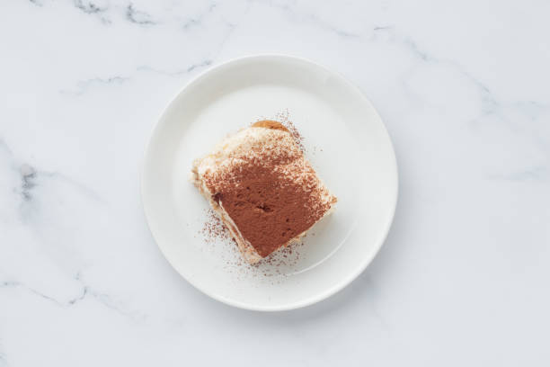 Piece of Homemade Tiramisu cake dessert