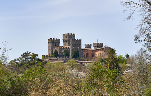 Torre Alfina , Lazio Italy - April 15, 2022 This medieval castle is now a museum and is also rented out for different  events, Acquapendente county