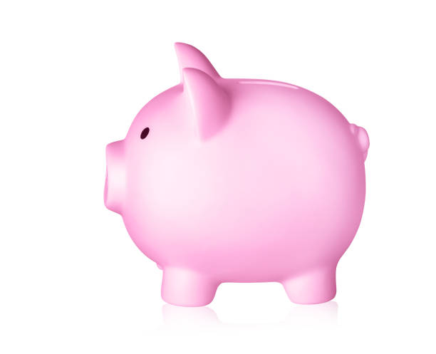 istock Pink piggy bank isolated on white background. 1393598420