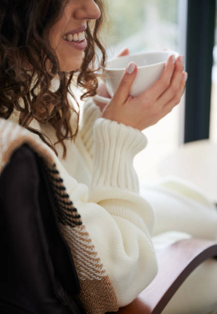 istock Young woman enjoying weekends inside modern barn house. 1393598755