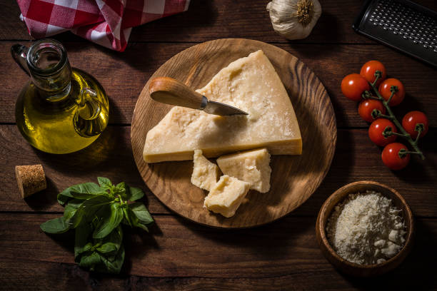 istock Crumble parmesan cheese with Italian ingredients 1393601991