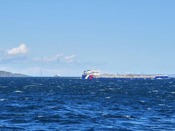 istock Cargo ship crossing the strait , 1915 Canakkale Bridge in background 1393602356