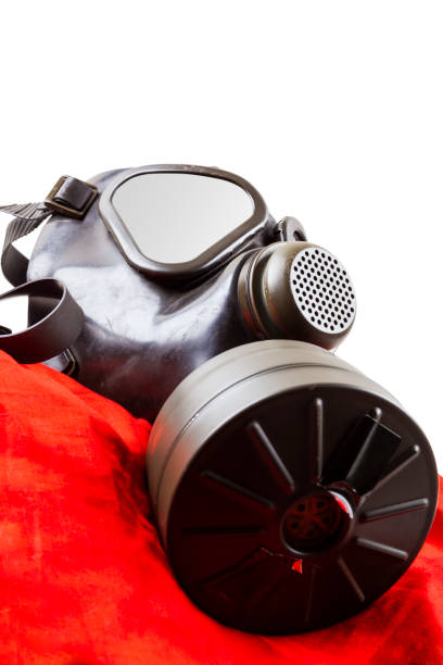 istock Gas Mask with red fabric 1393604831