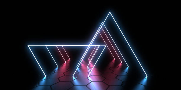 istock 3D abstract background with neon lights. neon tunnel  .space construction . .3d illustration 1393610416