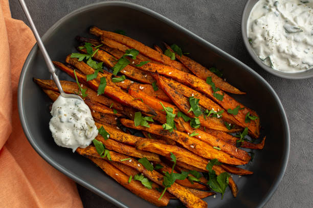 istock Oven baked orange sweet potato 1393611315