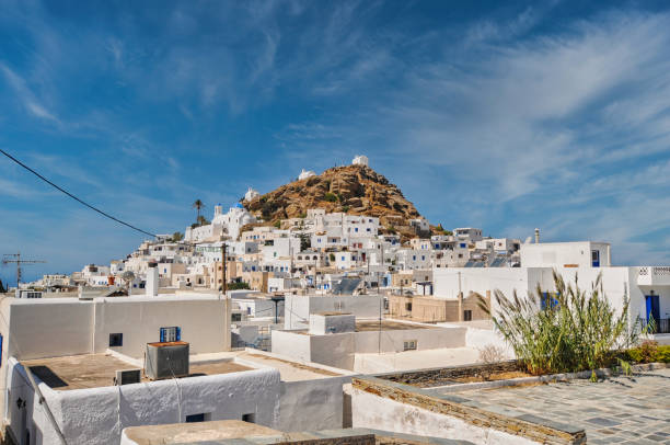 istock Windmill in Chora in Ios island of Greece 1393612323