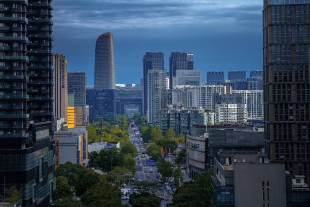 istock Sunny afternoon Chengdu modern urban architecture and modern 1393614373