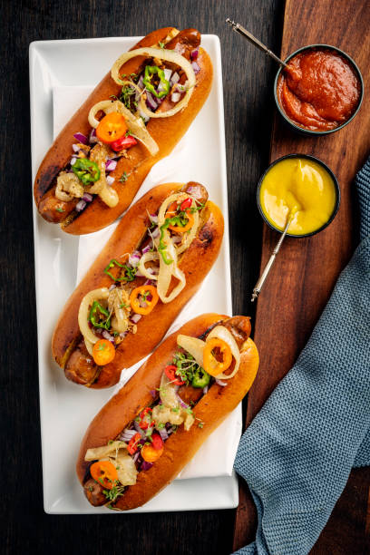 istock Artisan Hot Dogs With Brioche Rolls 1393615908