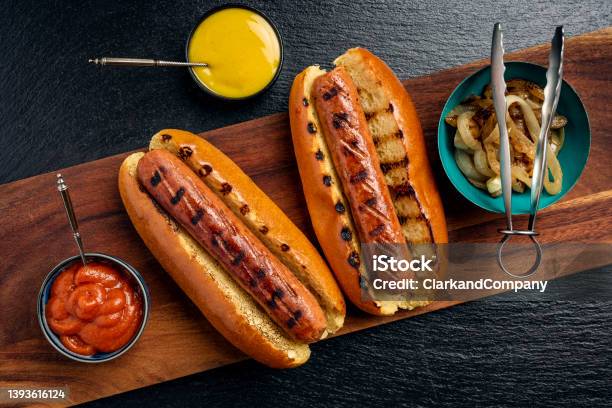 Vegetarian Sausages Stock Photo - Download Image Now - Hot Dog, Barbecue - Meal, Street Food
