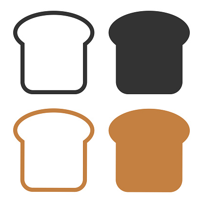 Slice of bread icon. Sandwich element illustration symbol. Sign tost vector.