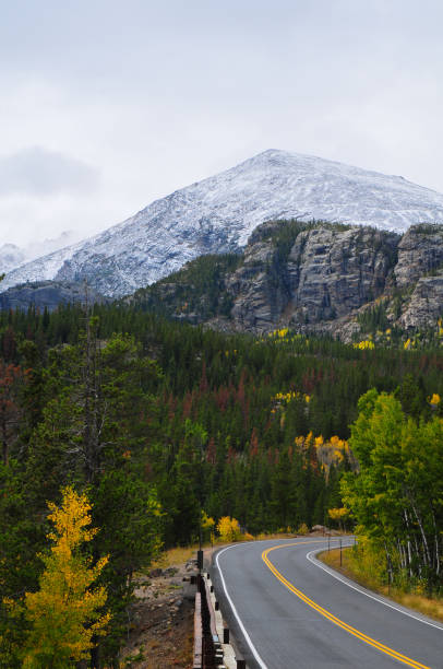 Photo of Early fall colors and snow-dusted mountains at Rocky Mountain National Park