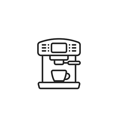 coffee machine line icon. kitchen electrical appliance. isolated vector image in flat style