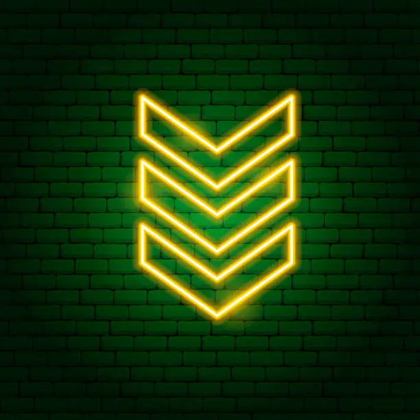 Vector illustration of Army Chevron Sergeant Neon Sign
