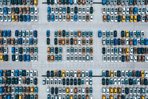 Rows of New Cars