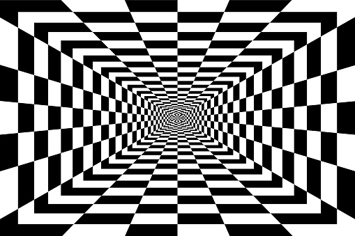 Abstract black and white checkered background