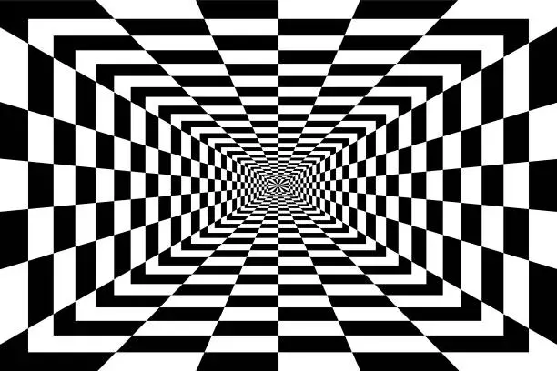 Vector illustration of Abstract black and white checkered background