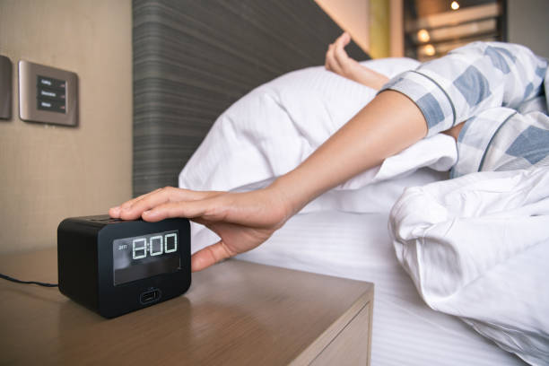 istock Lazy woman sleeping on the bed. 1393631894