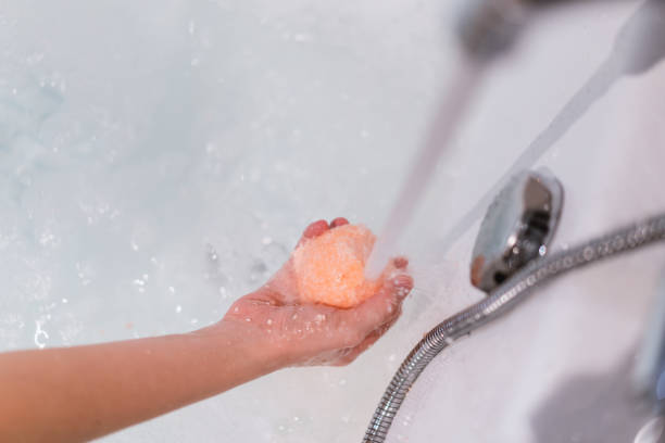 istock Woman enjoy taking a bath and shower. 1393631914