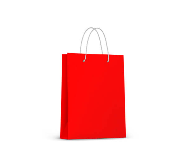 istock Red empty Shopping Bag for advertising and branding 1393635997