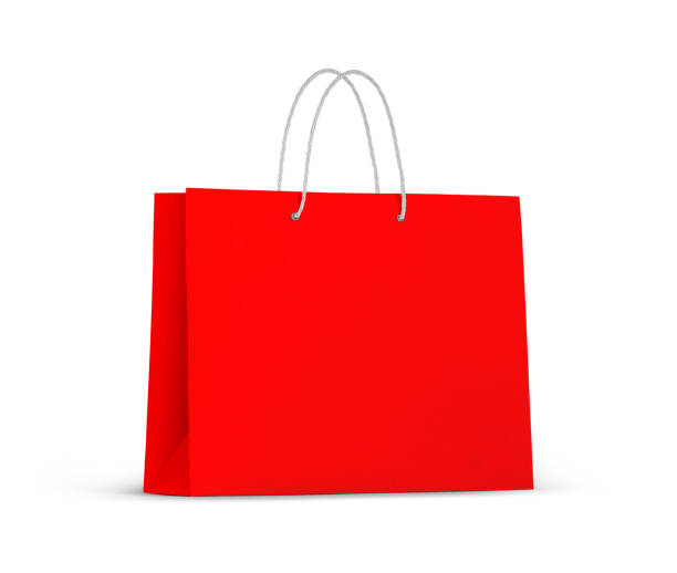 istock Red empty Shopping Bag for advertising and branding 1393636031