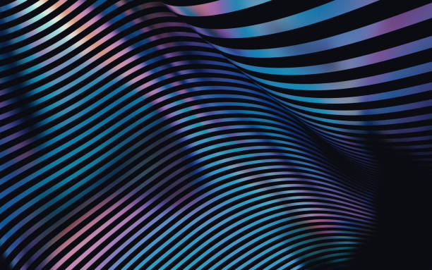 Chrome Fabric Flowing Cloth Wave, Waving Silk Flying Textile, 3d render