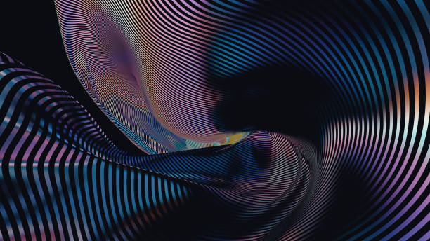 Chrome Fabric Flowing Cloth Wave, Waving Silk Flying Textile, 3d render