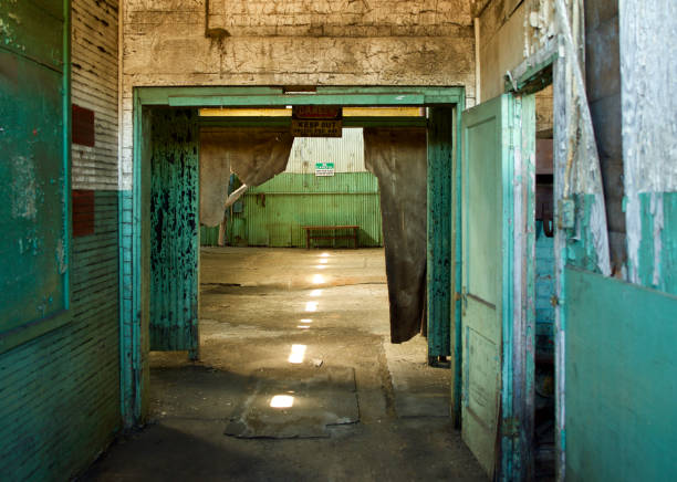 Abandoned Warehouse Hallway stock photo
