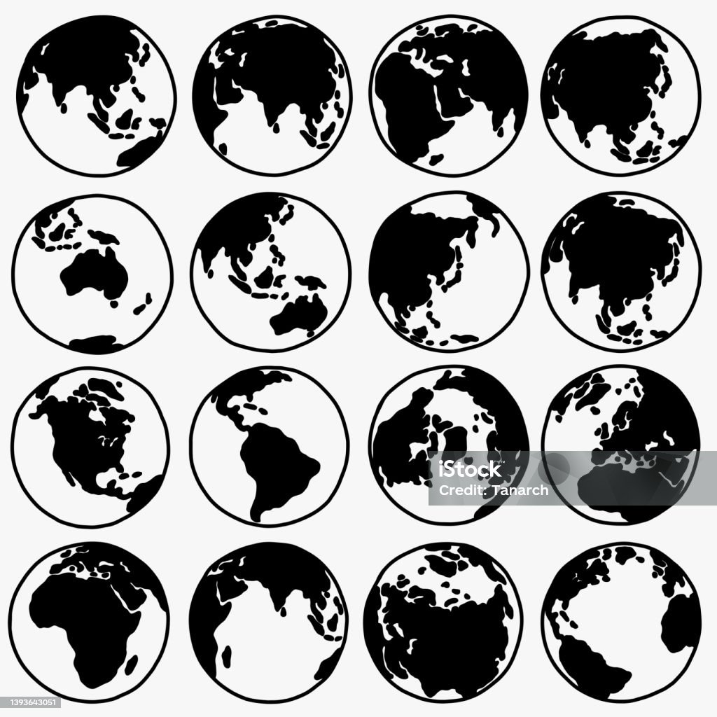 Doodle Freehand Drawing Of Earth Collection Stock Illustration
