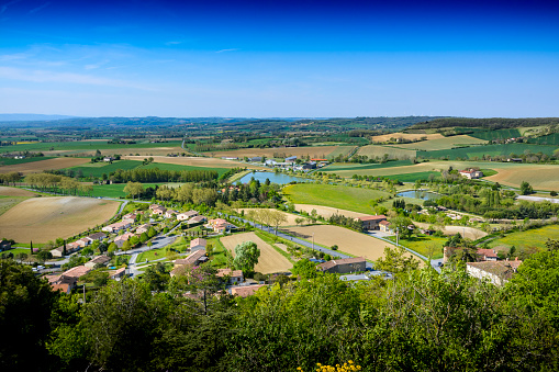 Landscape seen from Lautrec village, Tarn, France