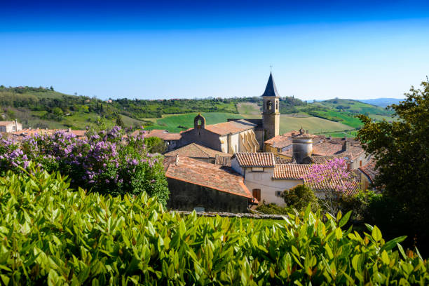 Landscape and Lautrec village in Tarn, France