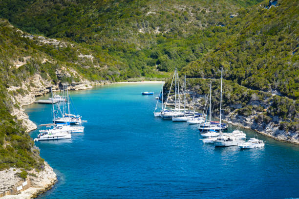 istock Isolated beach at Bonifacio at Corsica 1393645114