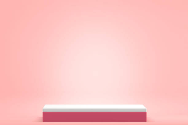 istock Pink podium minimalist mockup for podium display. 3D rendering 1393651364