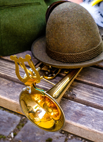 typical bavarian brass band instrument - photo