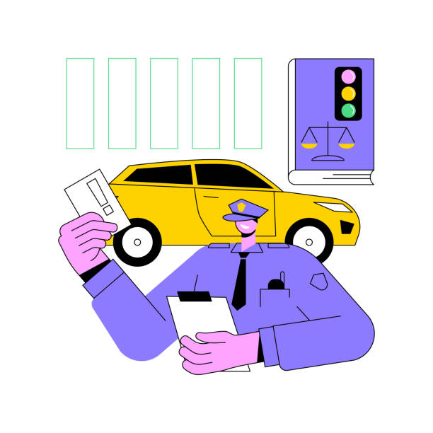 Traffic laws abstract concept vector illustration. Traffic laws abstract concept vector illustration. Traffic code, obey laws and regulations, driving license, vehicle movement rules, road safety, violation fine, international abstract metaphor. traffic fine stock illustrations