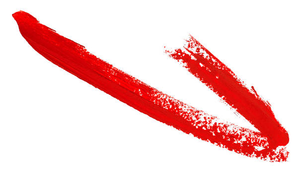 istock Red lipstick stroke isolated on a white background. Lipstick smear smudge, top view. 1393658343