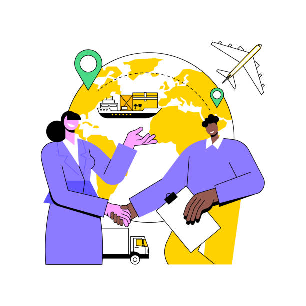 Collaborative logistics abstract concept vector illustration. Collaborative logistics abstract concept vector illustration. Supply chain partners, freight cost optimization, collaborative storage, business decision, risk management abstract metaphor. supplier relationship management stock illustrations