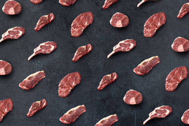 Industrially produced minced meat with with a broken swiss toothpick flag