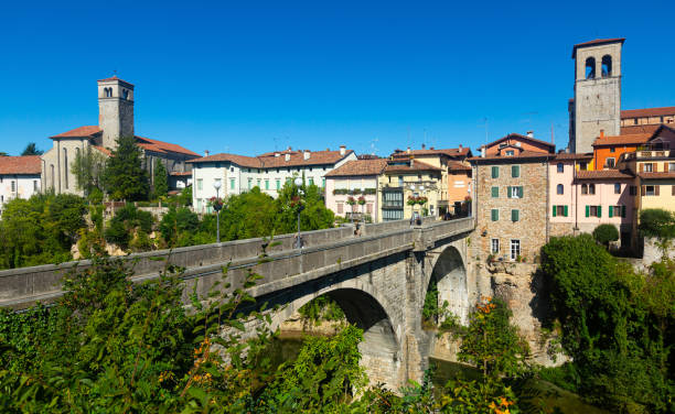 istock Devils bridge with cathedral at the background. Cividale del Friuli. Italy 1393664717