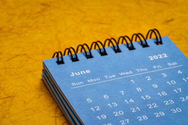 istock June 2022 - spiral desktop calendar 1393664935