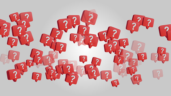 Fly Question Mark Flying Question Mark Speech Bubbles On White Background Stock Photo ...