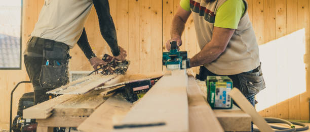 istock Using electric hand tools for woodworks, professionals in workshop or on site 1393669261