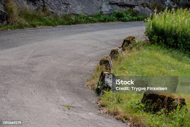 Old Concrete Barriers By The Side Of A Road Stock Photo - Download Image Now - Hydroelectric Power, Norway, Abstract