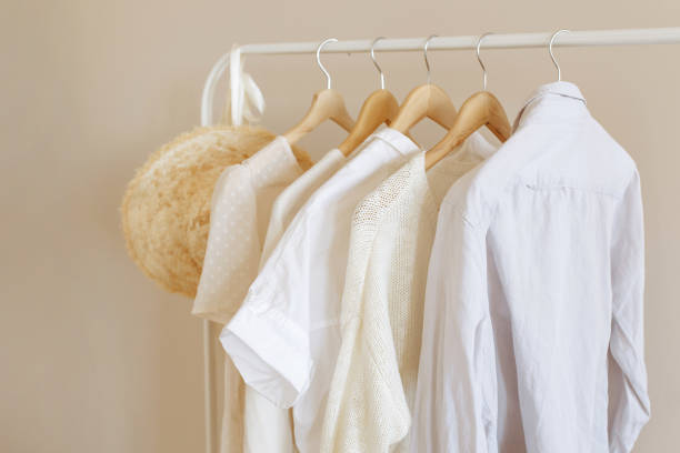 istock Minimalistic fashion clothes on a hanger 1393670248