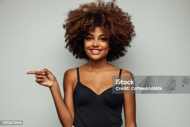 Beautiful Emotional Afro Woman With Perfect Makeup Stock Photo - Download Image Now