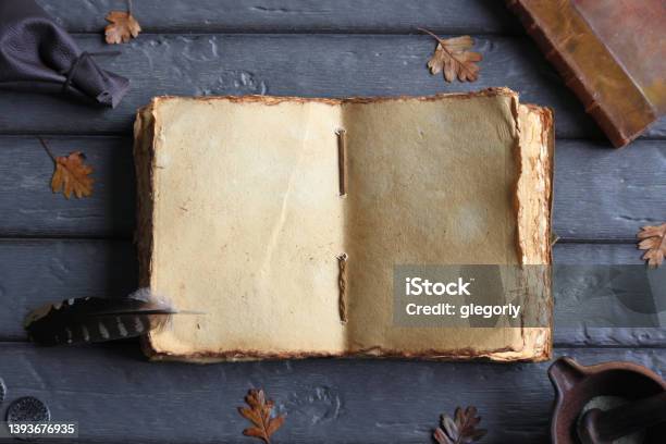 Old Blank Book Stock Photo - Download Image Now - Witch, Book, Antiquities