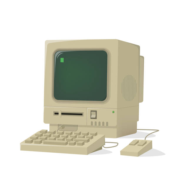 istock funny cartoon illustration of a retro computer 1393679289