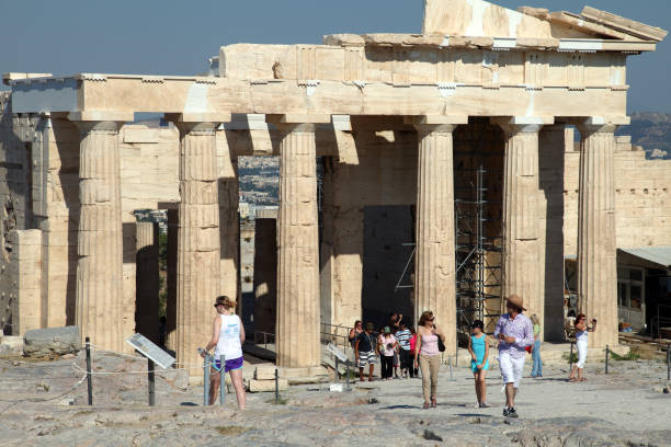 Propylaea in Acropolis stock photo