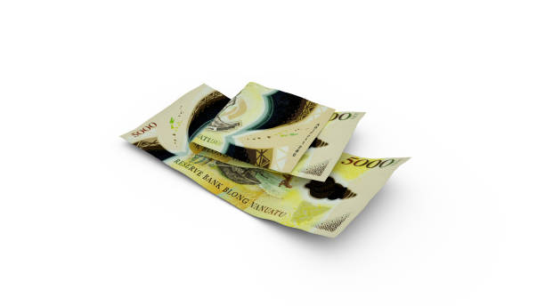 istock 3D rendering of Double Vanuatu vatu notes isolated on white background 1393698873