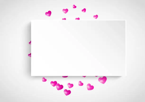 Vector illustration of San Valentin Day Glitter. Romantic Border For Couple. Luxury Fra