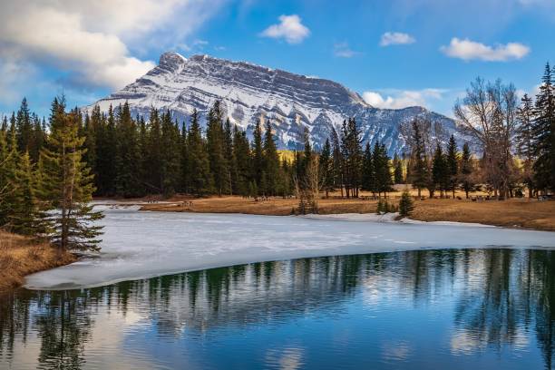istock Blue Sky Over Cascade Ponds In Banff 1393708481